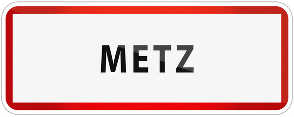 City of Metz Traffic Sign in France Illustration