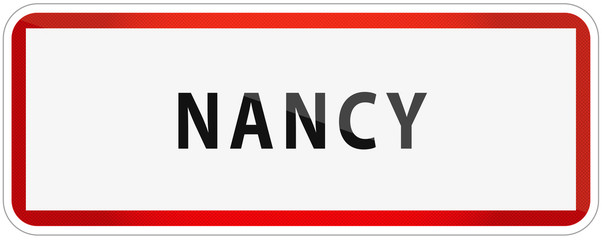 City of Nancy Traffic Sign in France Illustration