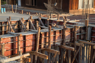 pillar and beam being constructed