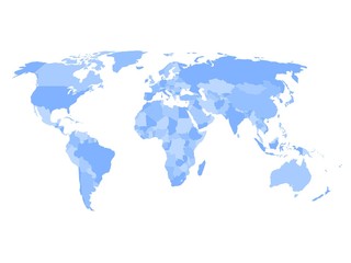 Fototapeta na wymiar Blank political map of world