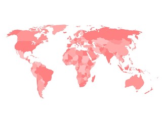 Fototapeta na wymiar Blank political map of world