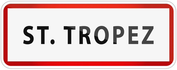 City of St. Tropez Traffic Sign in France Illustration