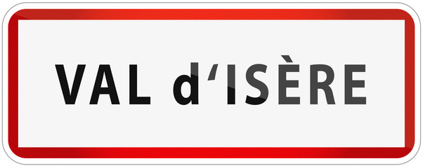 City of Val d'Isere Traffic Sign in France Illustration