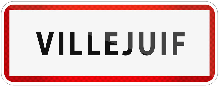 City of Villejuif Traffic Sign in France Illustration