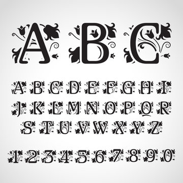 Set Of Vintage Style Initial Letters.