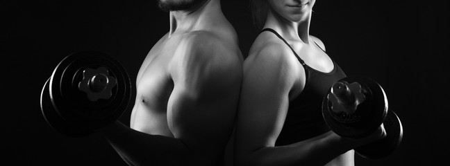 Perfectly shaped male and female upper body