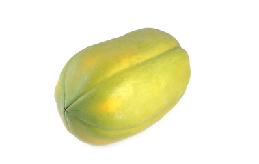 Raw papaya isolated on white.