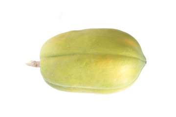 Raw papaya isolated on white.