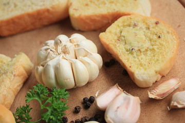 Bread garlic with butter