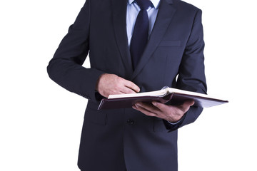 businessman with book