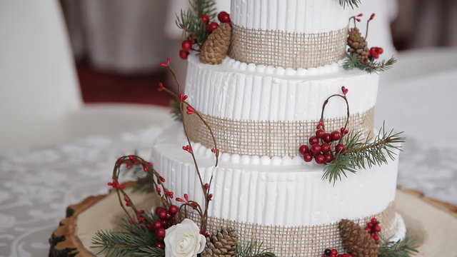 wedding cake with forest berries