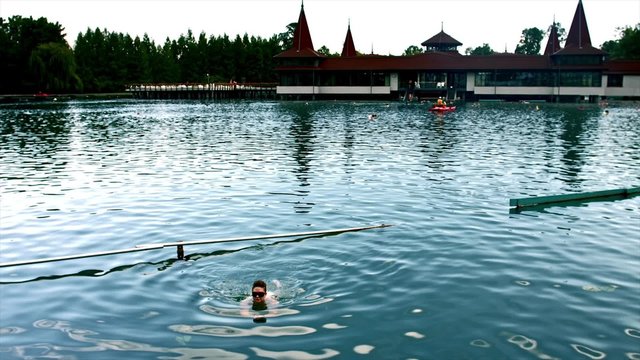Thermal lagoon in Hungary