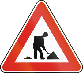 Road sign used in Slovakia - Work