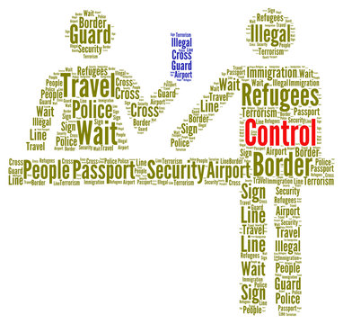 Immigration control concept word cloud illustration