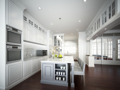 3d render of interior kitchen