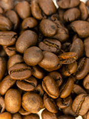 Closeup on Roasted Coffee Beans