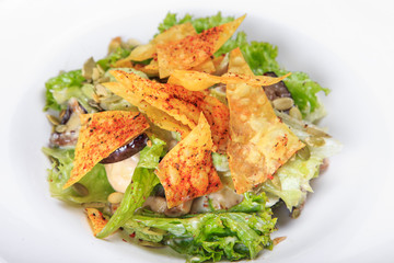salad with crisps