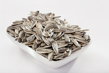 Sunflower seeds on White Background
