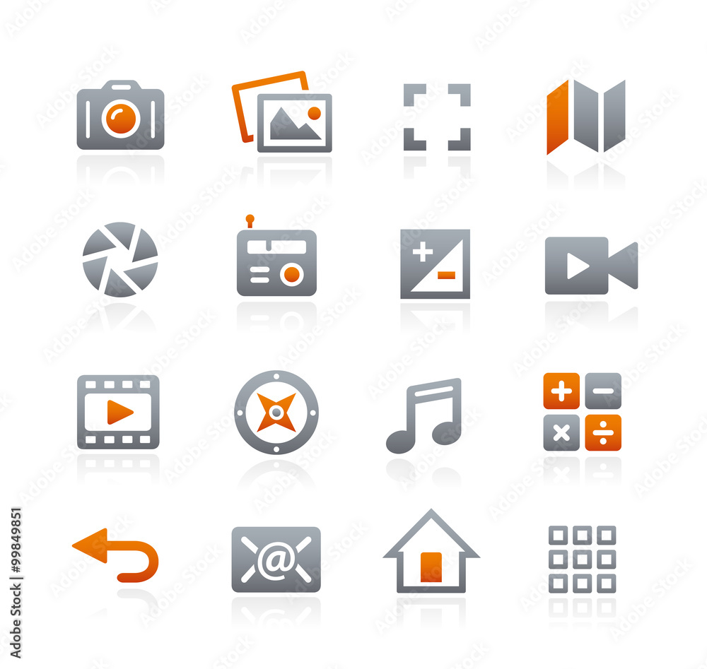 Poster web and mobile icons 5 -- graphite series
