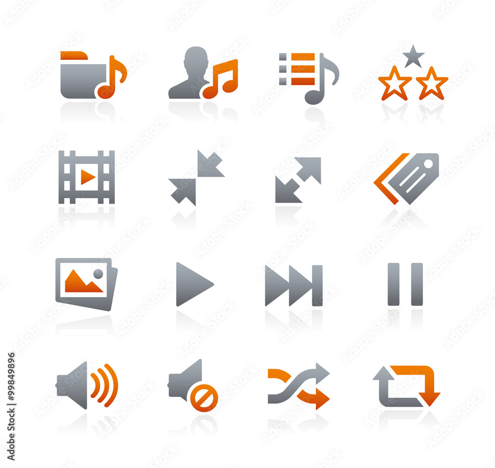 Poster web and mobile icons 7 -- graphite series