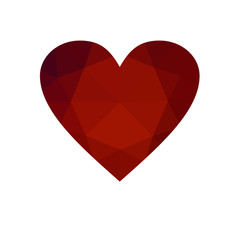 red heart isolated on white background.