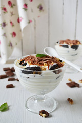 dessert with prunes, walnuts and cream cheese 
