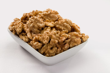Walnuts on White Background