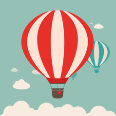 Obraz premium Heißluftballon über den Wolken