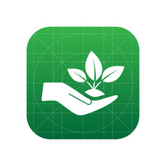 Sprout in a hand icon for web and mobile
