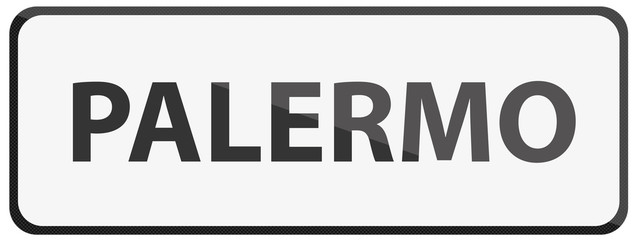 City of Palermo Traffic Sign in Italy Illustration