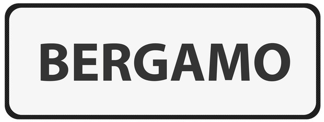 City of Bergamo Traffic Sign in Italy Illustration