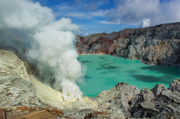 The sulfuric lake of Mt.Kawah Ijen
