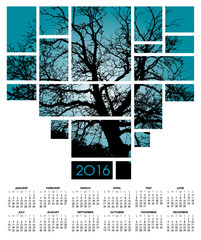 A 2016 tree and nature calendar  for print or web use