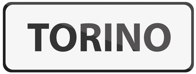 City of Torino Traffic Sign in Italy Illustration