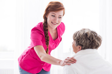 Fototapeta premium Nurse and elderly woman