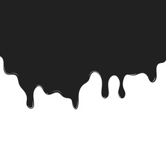 Vector oil dripping melting illustration background. Monochrome melting dripping, drips, drops, oil.