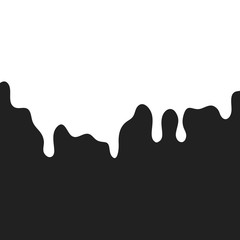 Vector oil dripping melting illustration background. Monochrome melting dripping, drips, drops, oil.