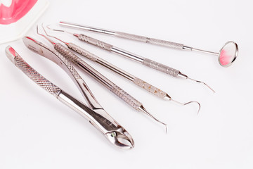 dentist tools isolated on white background