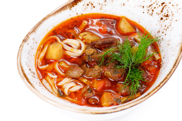 Lagman - soup with noodles and meat