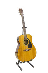 Isolated electric classic guitar on white