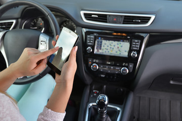 Fototapeta premium woman in car