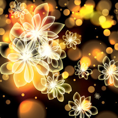 Colorful summer spring glowing flowers background