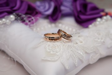 Wedding rings. Soft focus, blur.