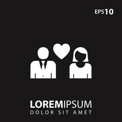 Man and woman with heart icon