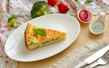 Quiche is a savoury, open-faced pastry crust with a filling of s