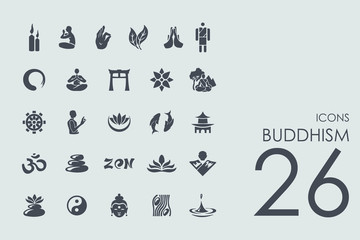 Set of buddhism icons