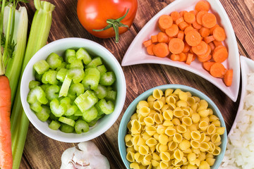 Ingredients for minestone soup.