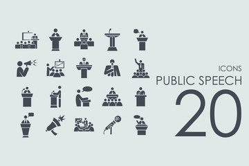 Set of public speech icons