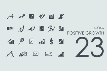 Set of positive growth icons