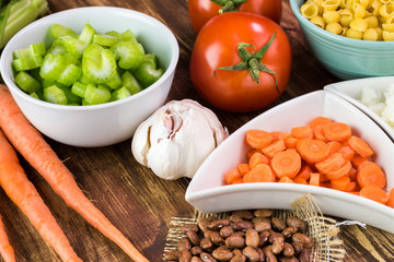 Ingredients for minestone soup.